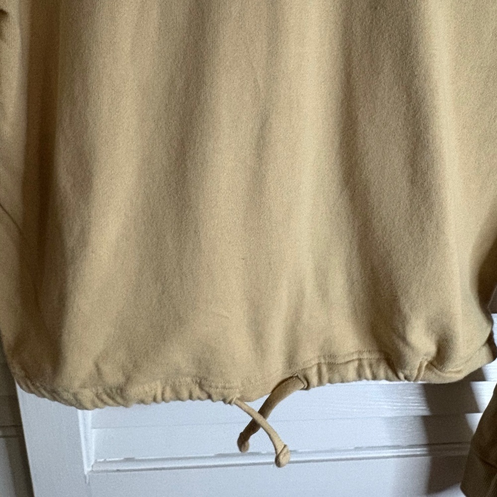 Adidas Women’s Essentials Tan/Beige Crop Low Back Lightweight Sweatshirt - Picture 4 of 5
